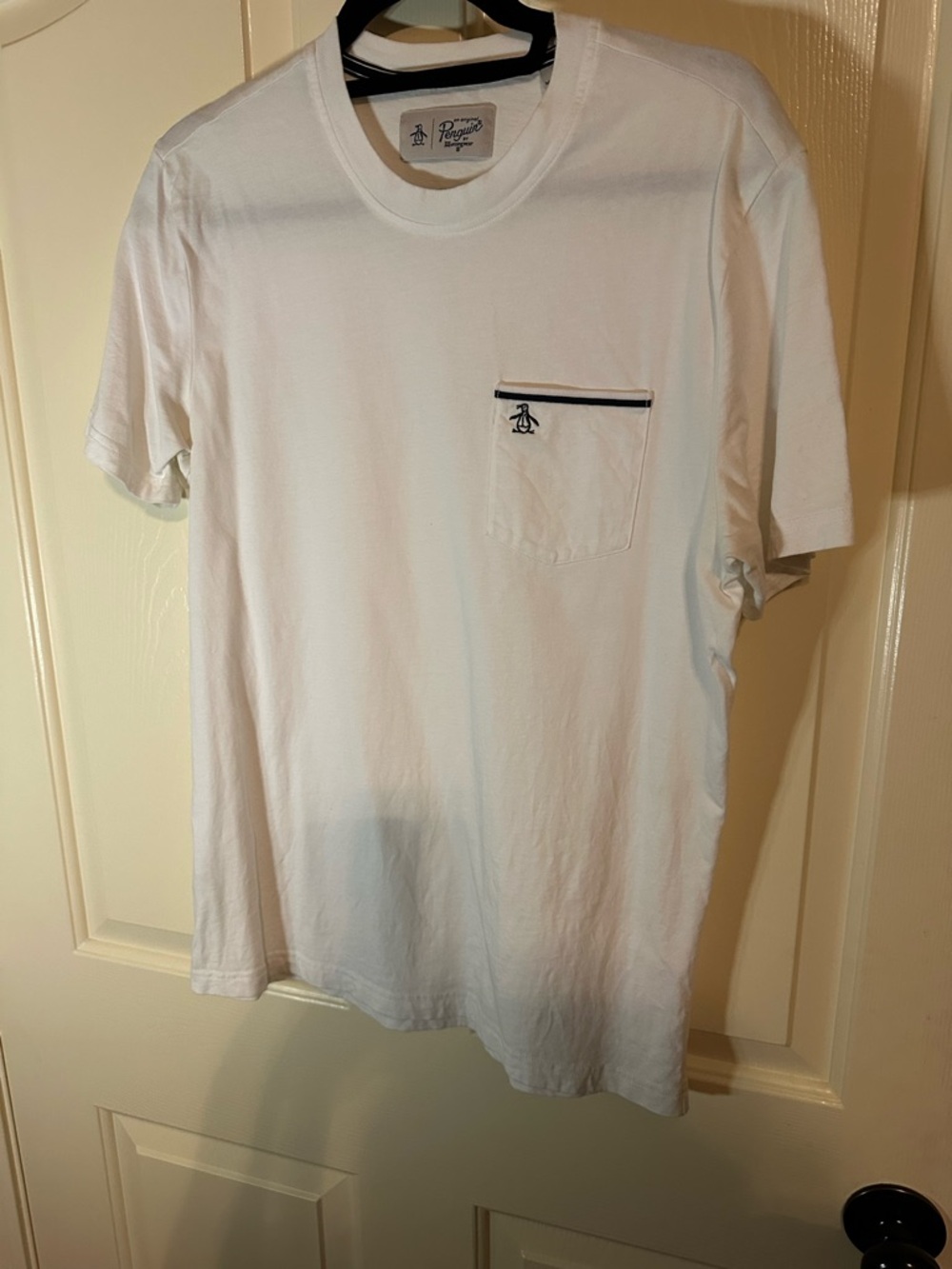 Original Penguin Dark Navy Pocket Tee with White Trim & White Tee with Blue Trim - Picture 6 of 9
